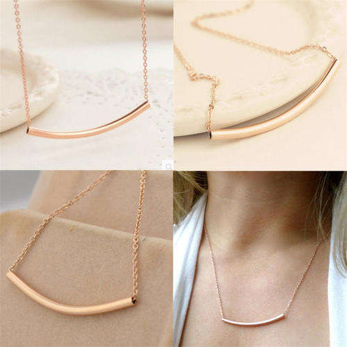 Ladies Elegant 9KT Gold Plated Tube Necklace